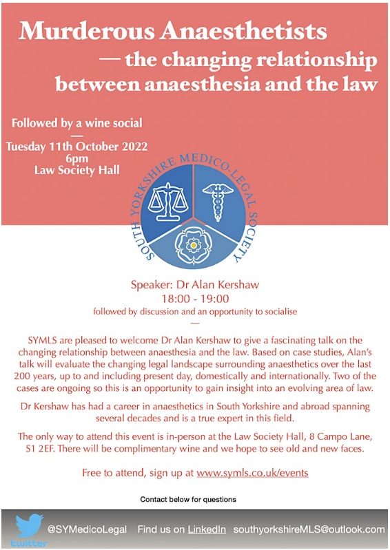 Seminar: Murderous Anaesthetists